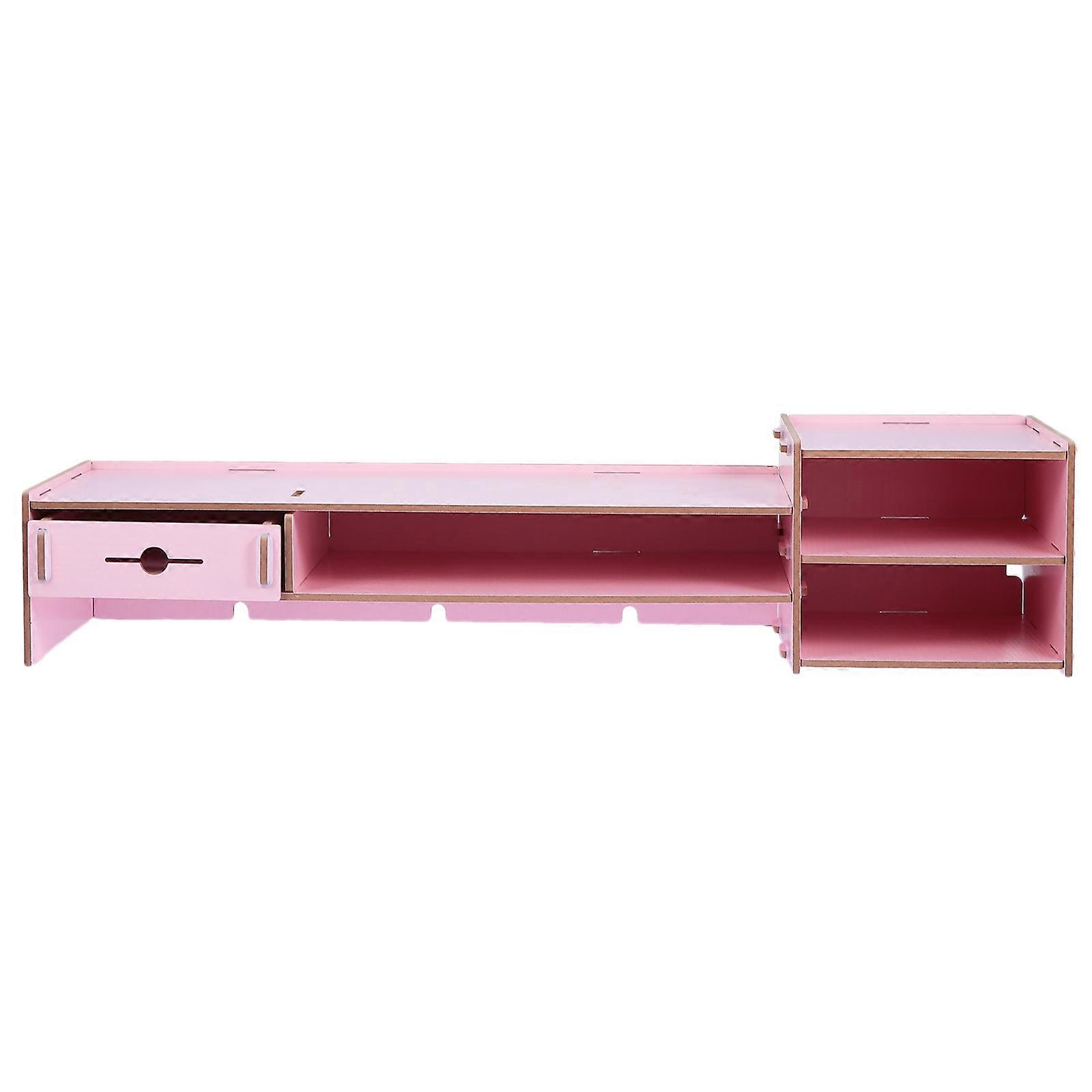 Pink Creative Desktop Monitor Stand Storage Drawer 2Pcs Set