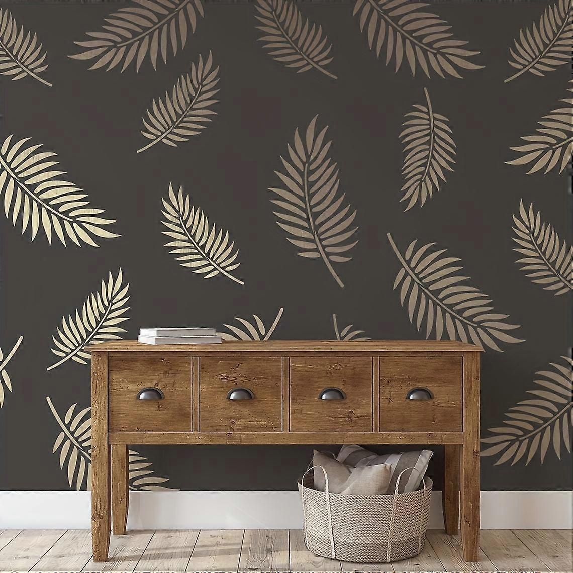 Large Reusable Palm Leaves Pattern Wall Stencil for Home Painting Decor