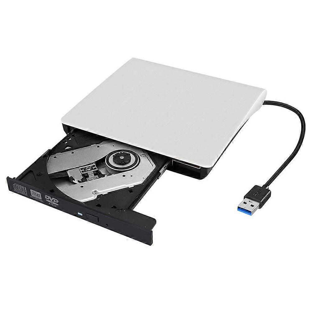 External CD DVD Drive - USB 3.0 Slim Rewriter Burner - Compatible with Laptop, Desktop, MacBook