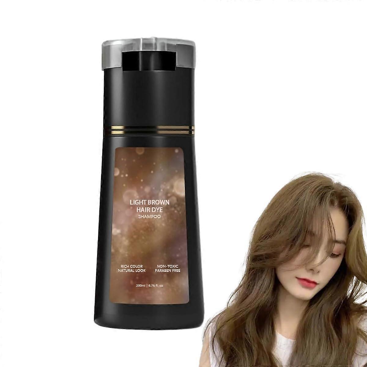 Light Brown Hair Dye Shampoo for Instant Gray Coverage and Natural Nourishment for Men and Women