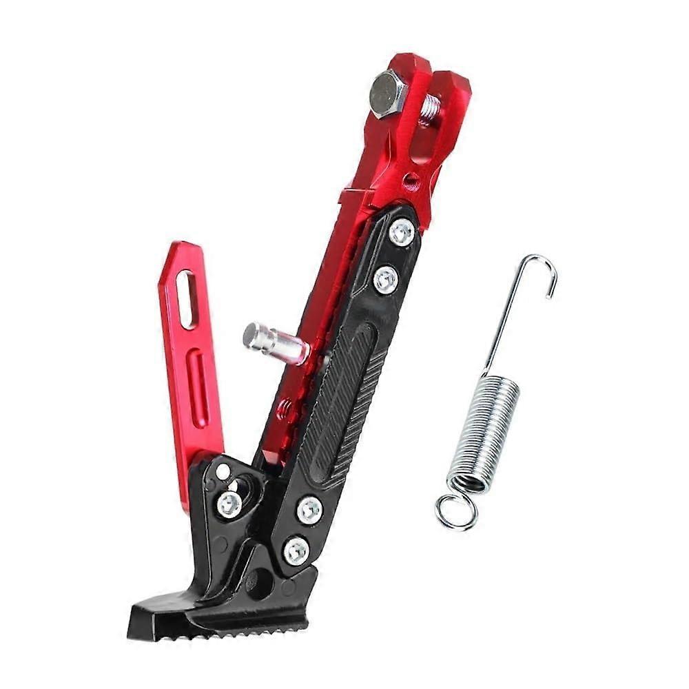 Motorcycle Kickstand Adjustable Height Side Stand Compatible with Stable Parking Support Red Durable