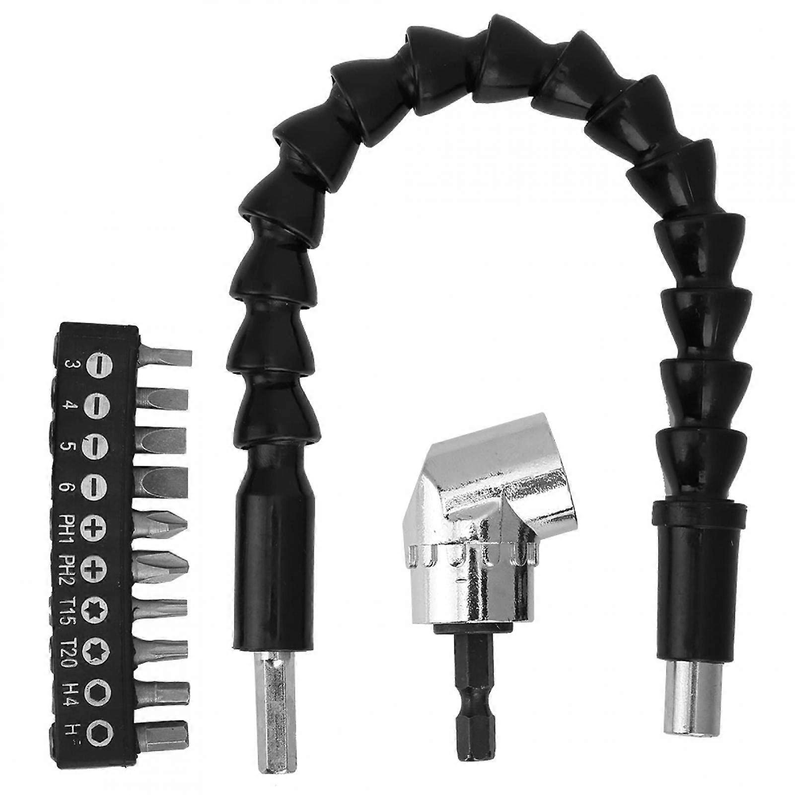 105 Degree Bit Driver with Magnetic Locking Adapter, Right Angle Drill Attachment for Tight Spaces