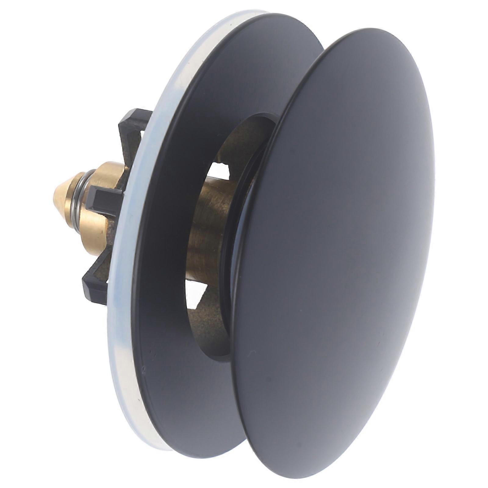 Bathroom Sink Drain Strainer with Push Type Stopper Function Black