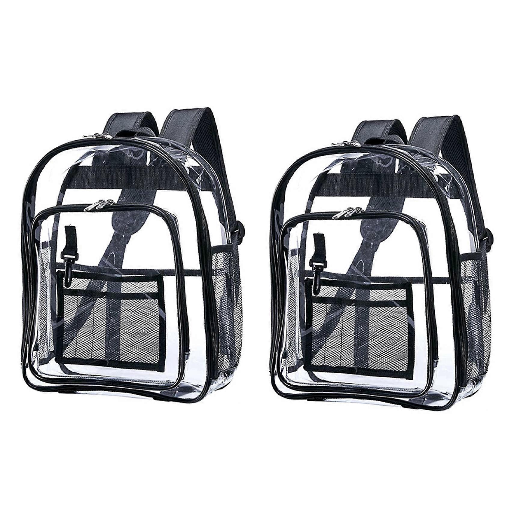 2X Heavy Duty Clear Backpack,Security Transparent School Backpack,See Through Bookbag