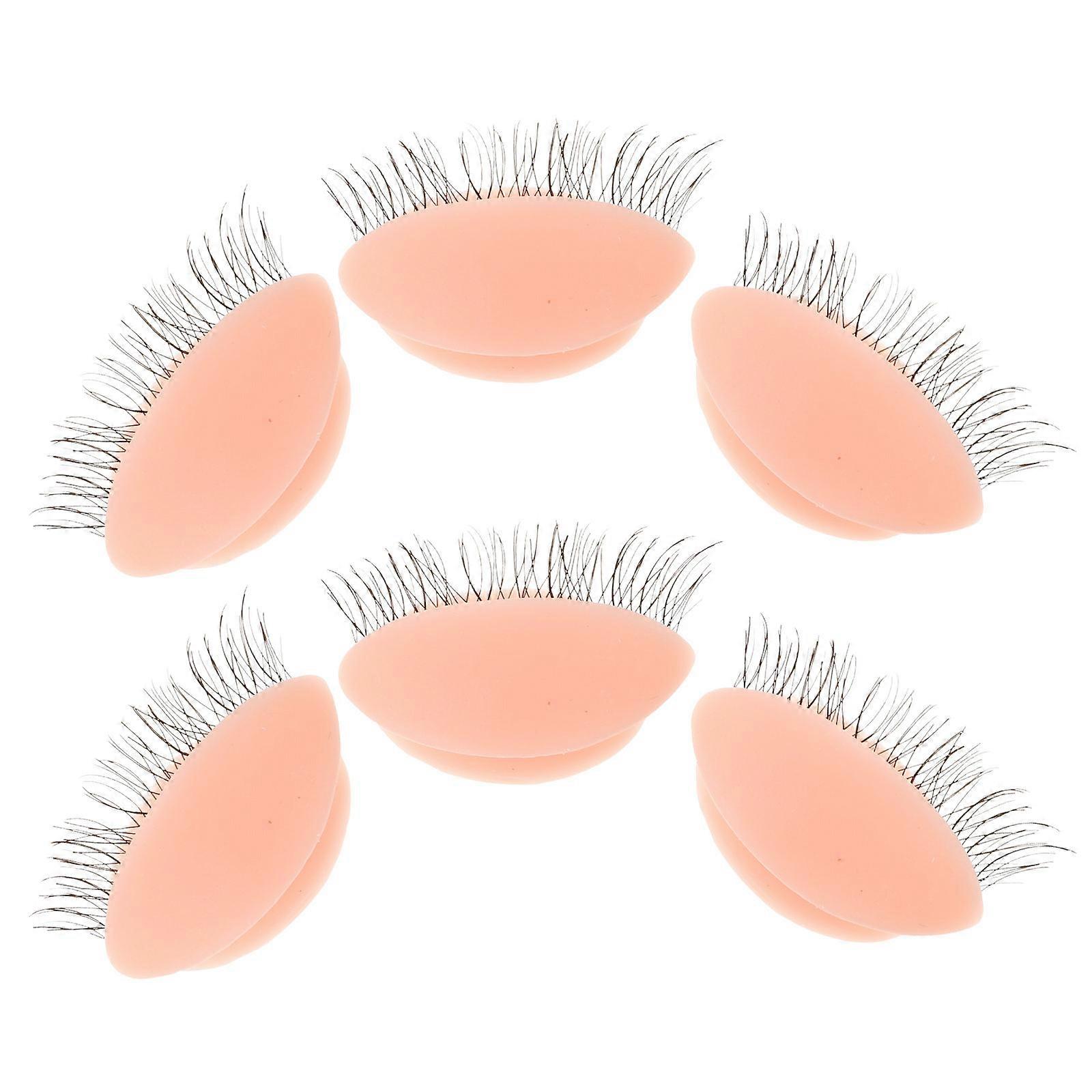 Eyelash Practice Eyelids Silicone Replacement Eyelids for Lash Training 3Pairs