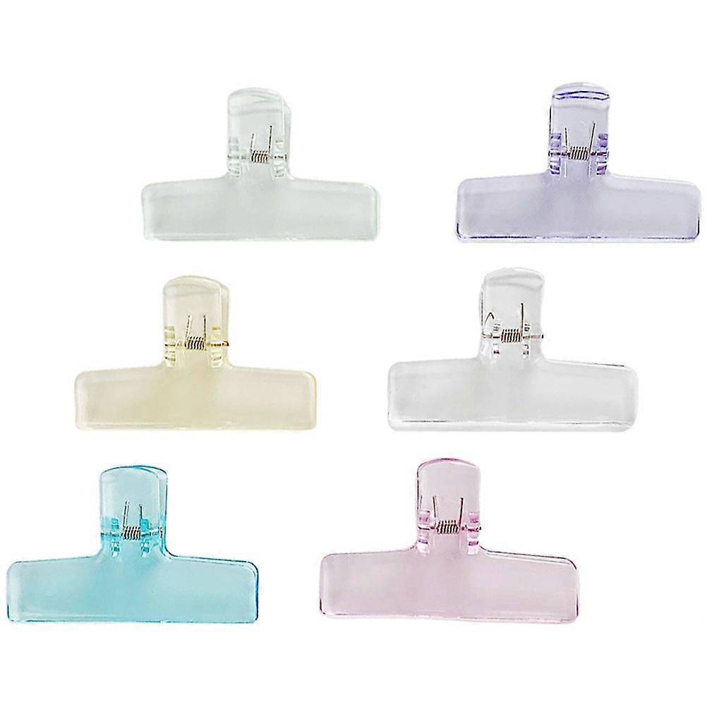 Binder Clips Large Plastic Clamps for Document Paper 6Pcs Assorted Color