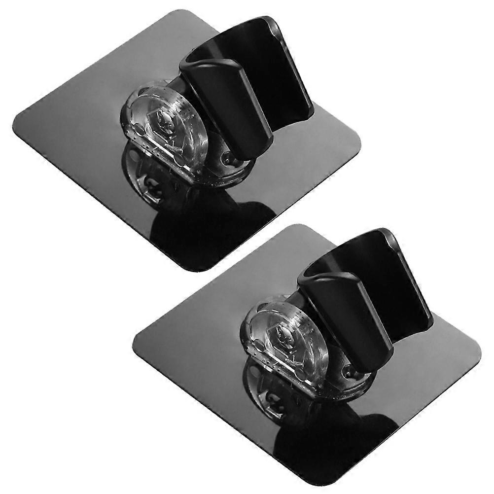 Adjustable Shower Head Holders Black ABS Bathroom Wall Mounted Shower Holders 2Pcs