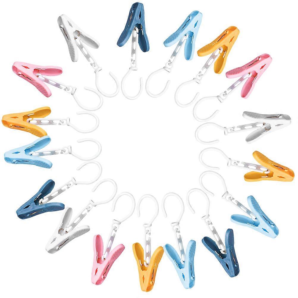 Laundry Hook Clips Plastic Clothes Hanger for Home Use 30Pcs Assorted Color