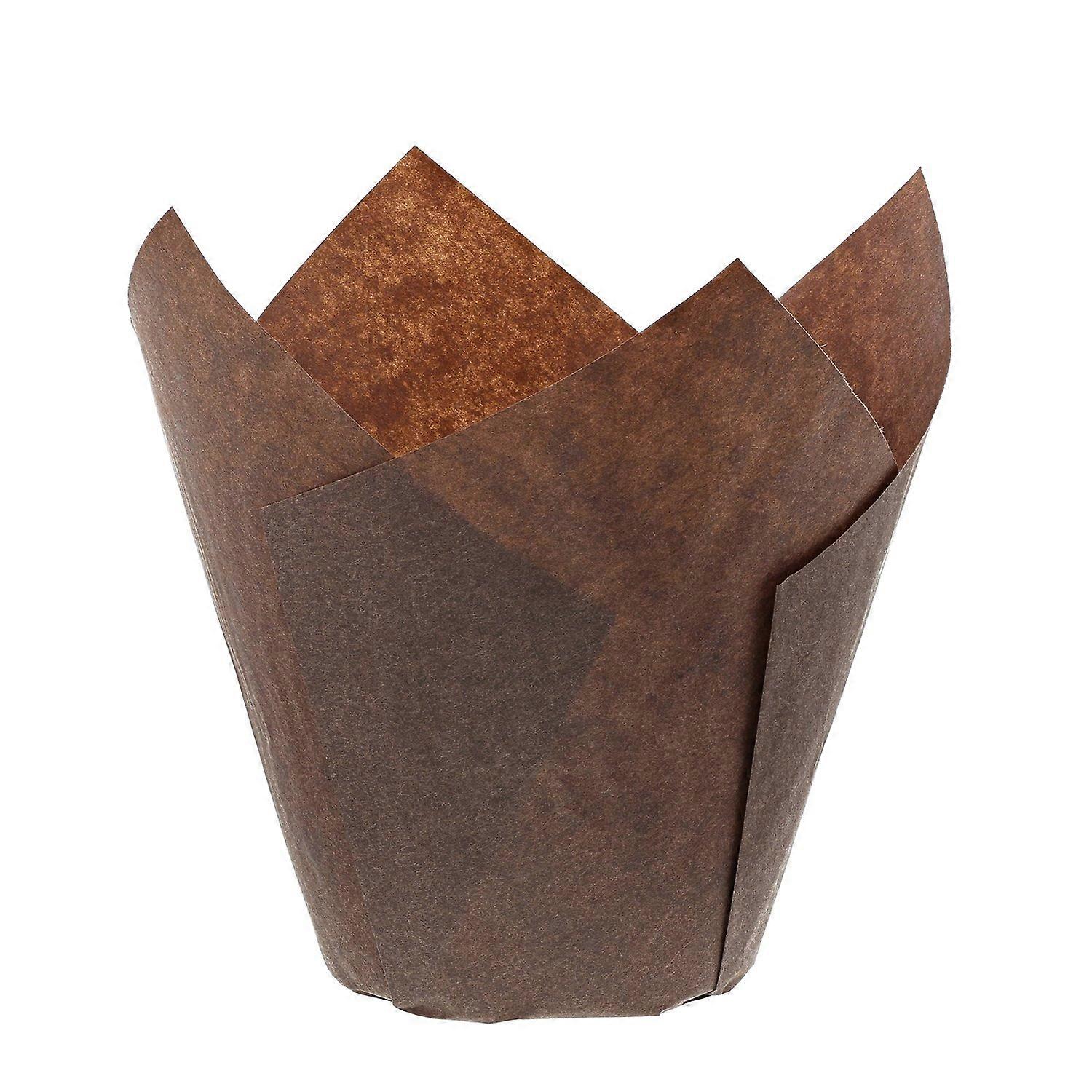 Medium Brown Tulip Baking Cups 2000pcs Oven Safe Cupcake Liners for Standard Muffin Pan