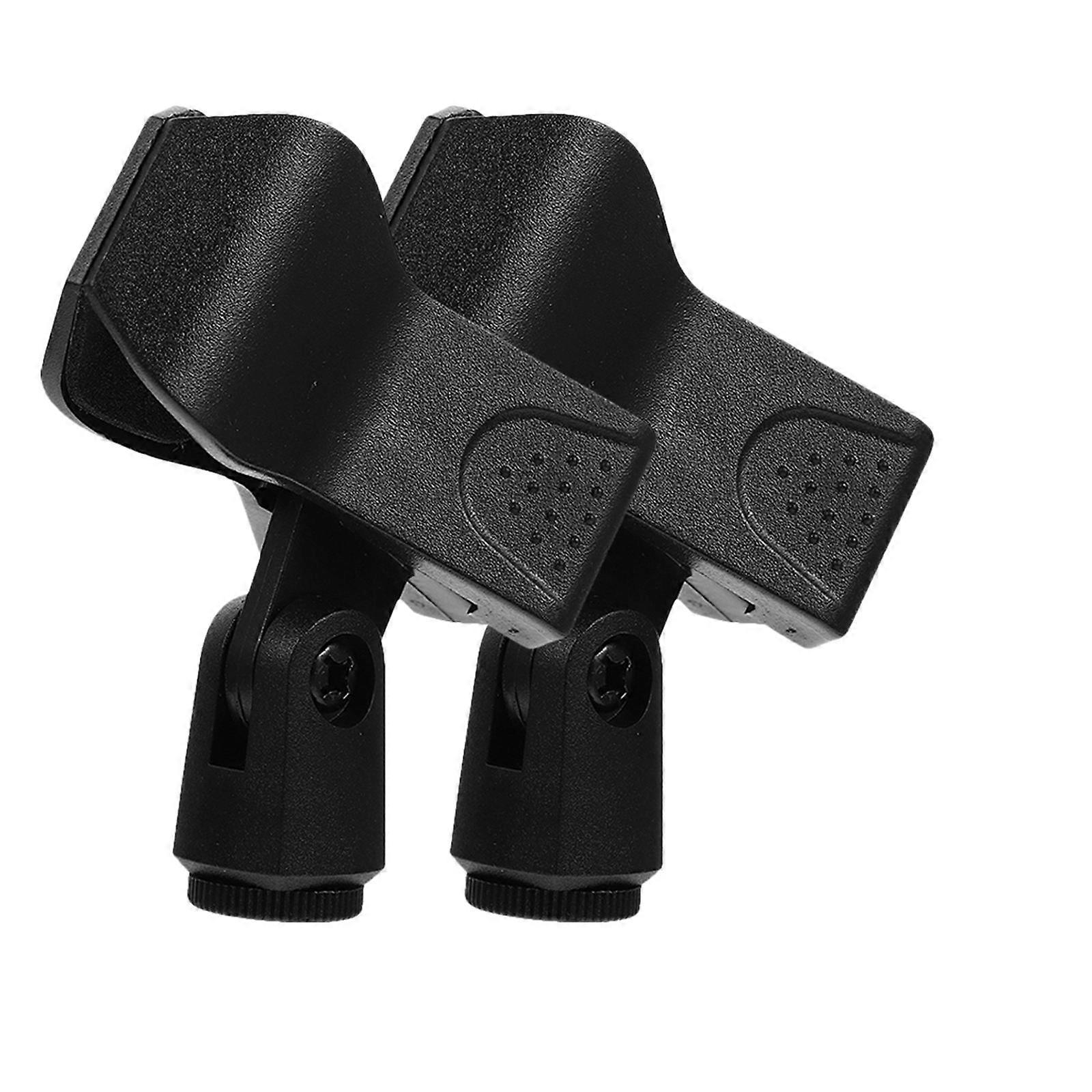 Plastic Microphone Clips for Secure Holding 2Pcs Universal Black Clamps