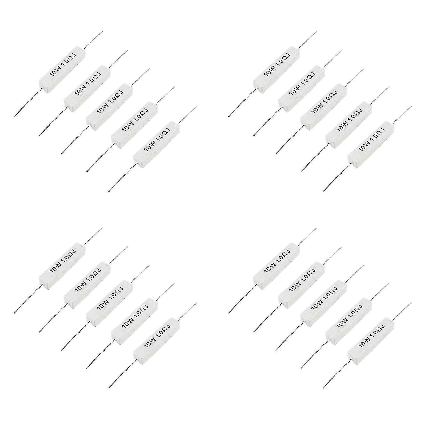 1.0 Ohm 10W Wirewound Ceramic Cement Resistor 20 Pcs