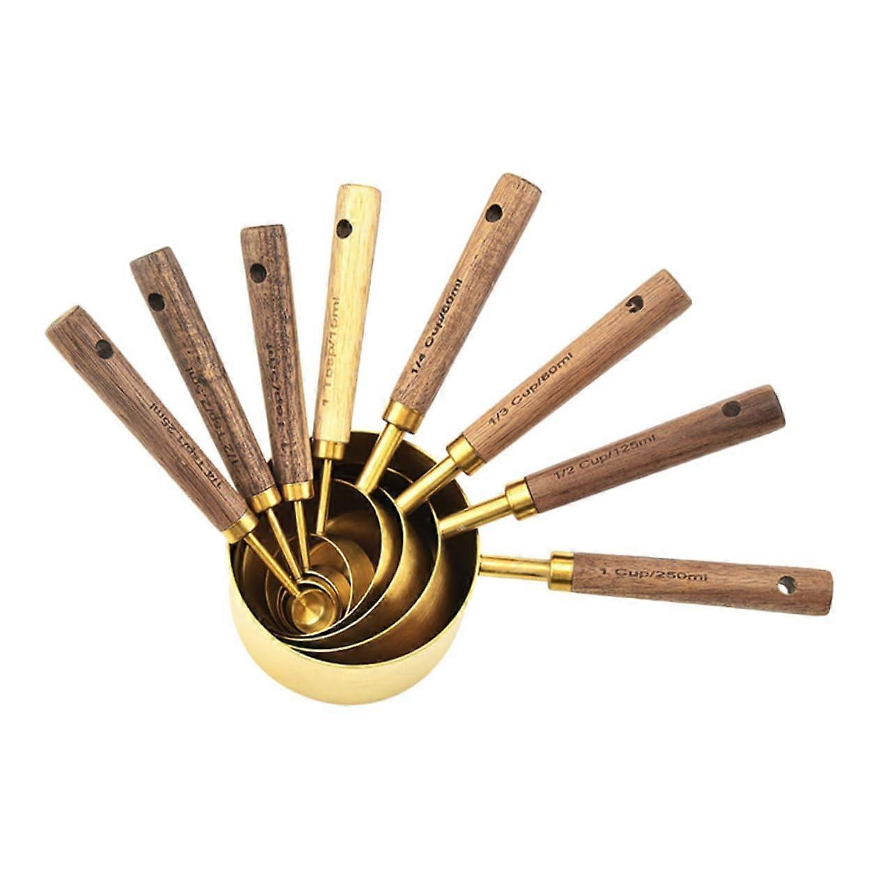 8PCS Stainless Steel Measuring Spoons Set with Long Handles and Precise Scale Markings for Baking Ref: 3141