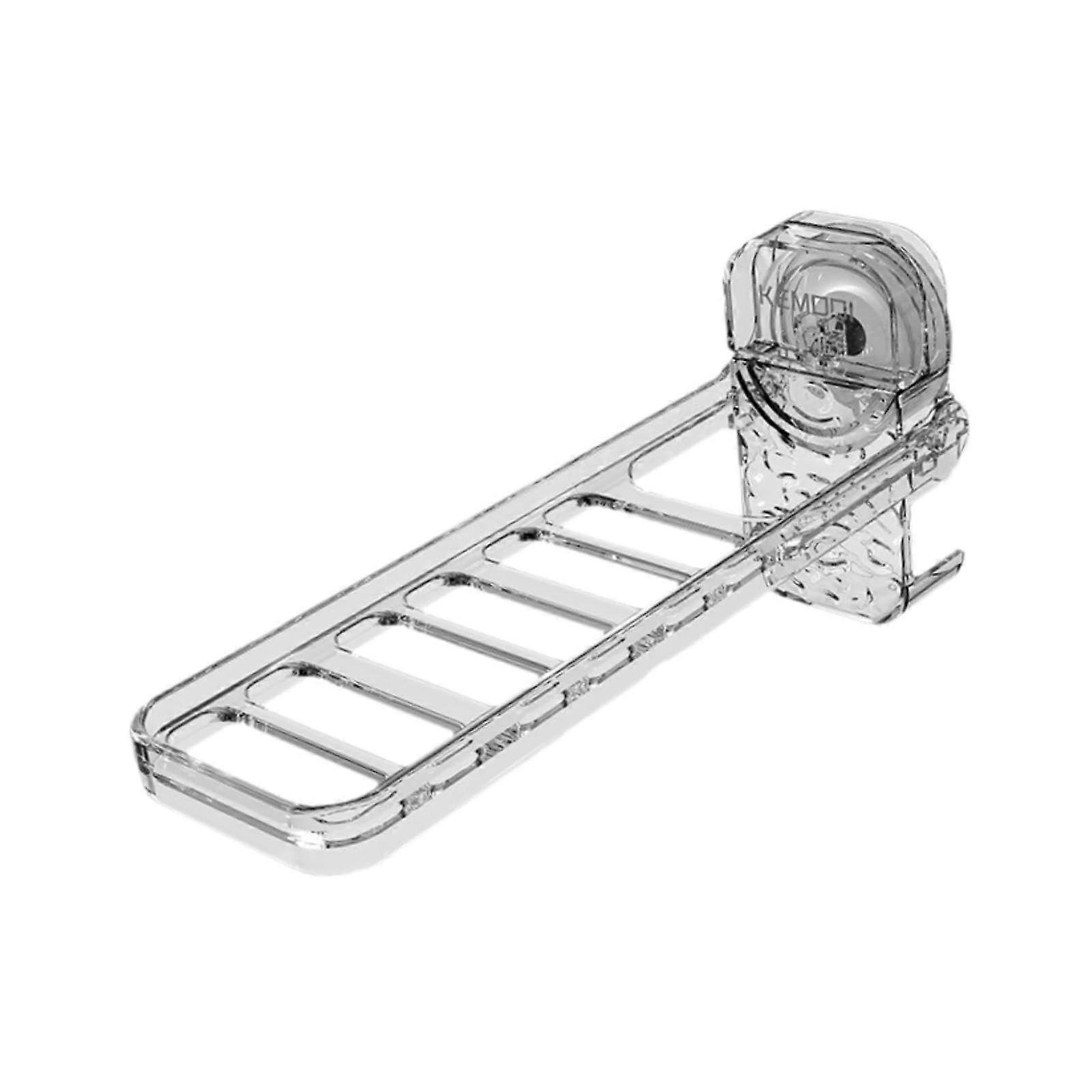 Wall Mounted Clothes Drying Rack with Strong Suction Cup, Foldable SpaceSaving Hanger for Bathroom