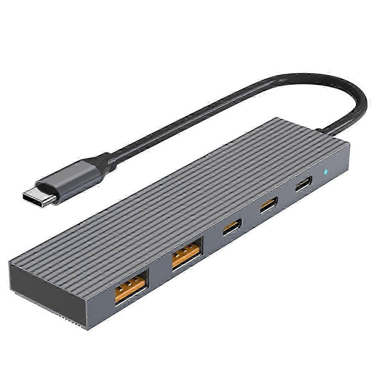 Type-C Docking Station, 6-in-1 Computer Hub, 10Gb High-Speed Hub, PD Charging,