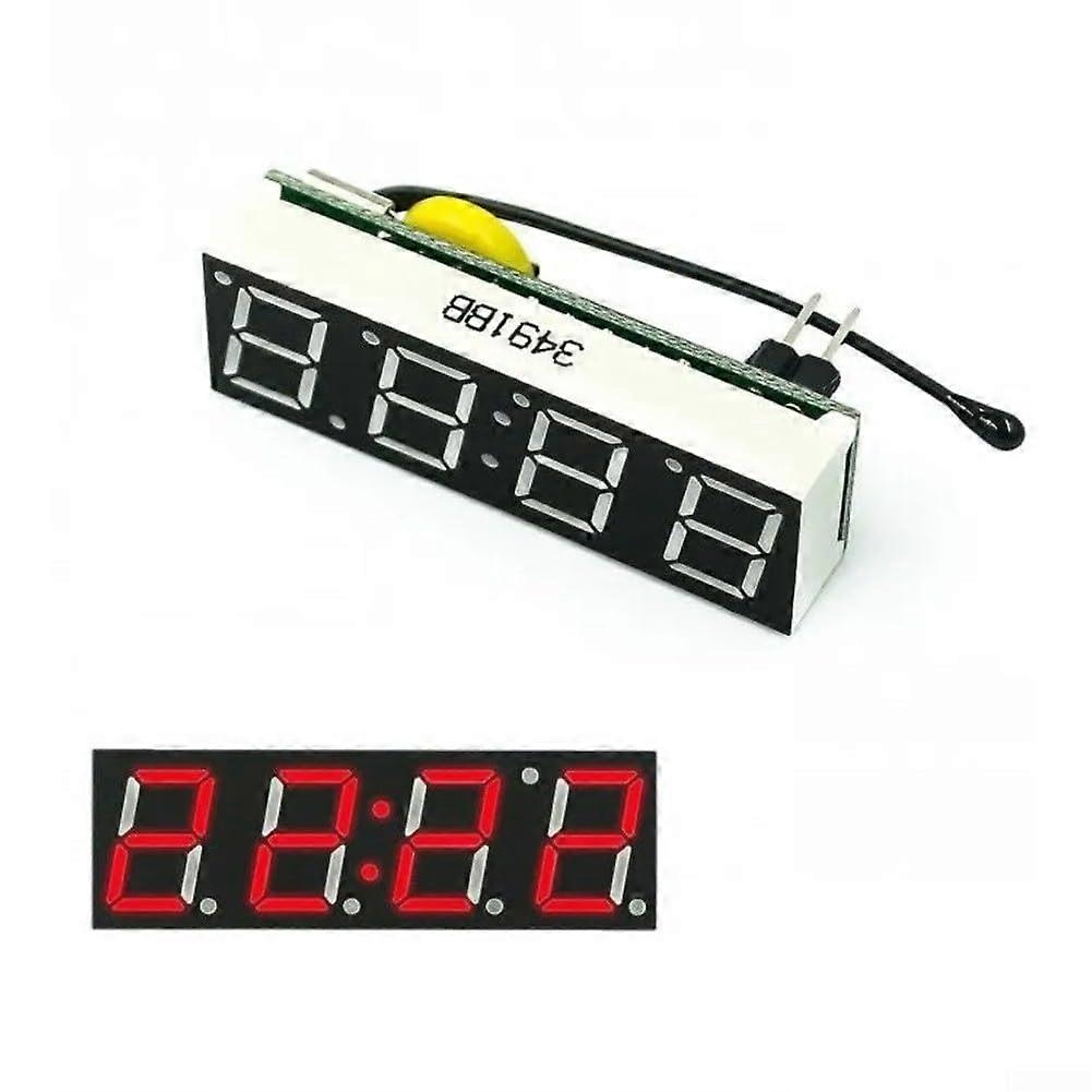 Automotive Digital Clock Module RX8025T DS1302  Accuracy Timekeeping Red Voltage Display