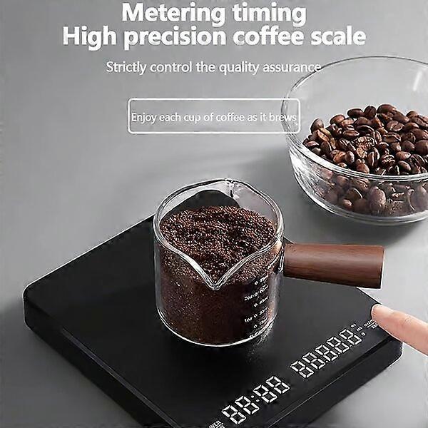 Electronic Coffee Scale, 0.1g Precision with Timer, 3kg Capacity, Kitchen Baking Scale