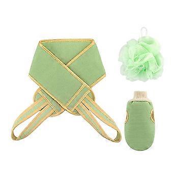 Back Scrubber with Handles for Deep Exfoliation, DualSided Body Scrubber Bath Set Green