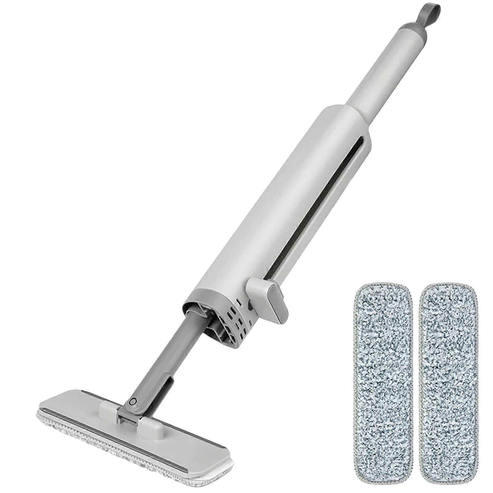 Flat Squeeze Mop with Hands SelfCleaning, Rotatable Head, Crevice Brush and 2 Microfiber Pads