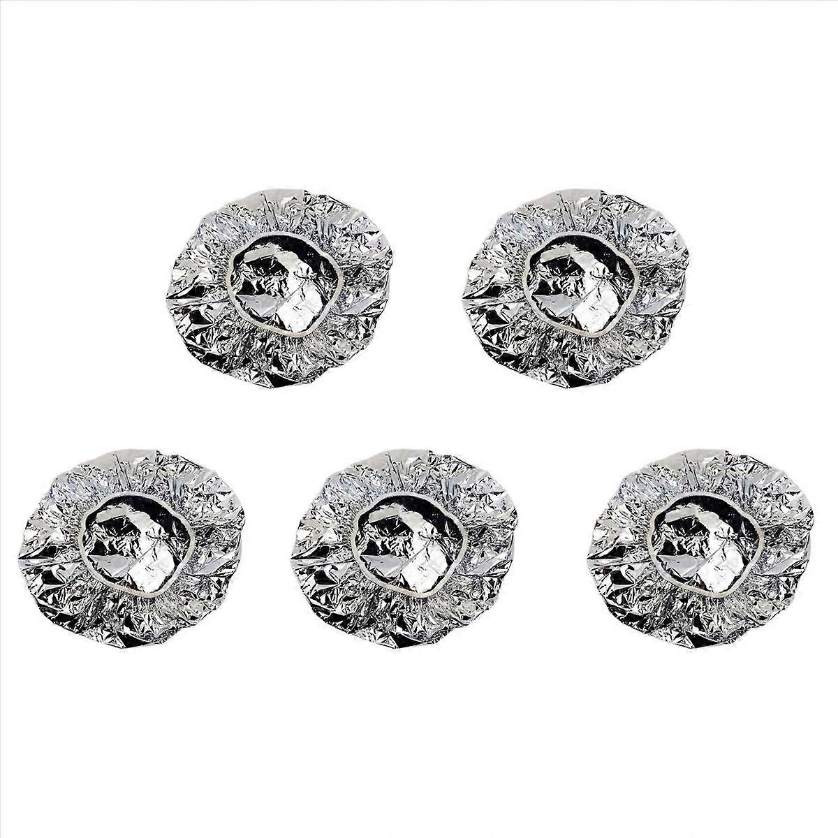 Shower Heat Insulation Aluminum Foil Hat Elastic Bathing Cap-Silver