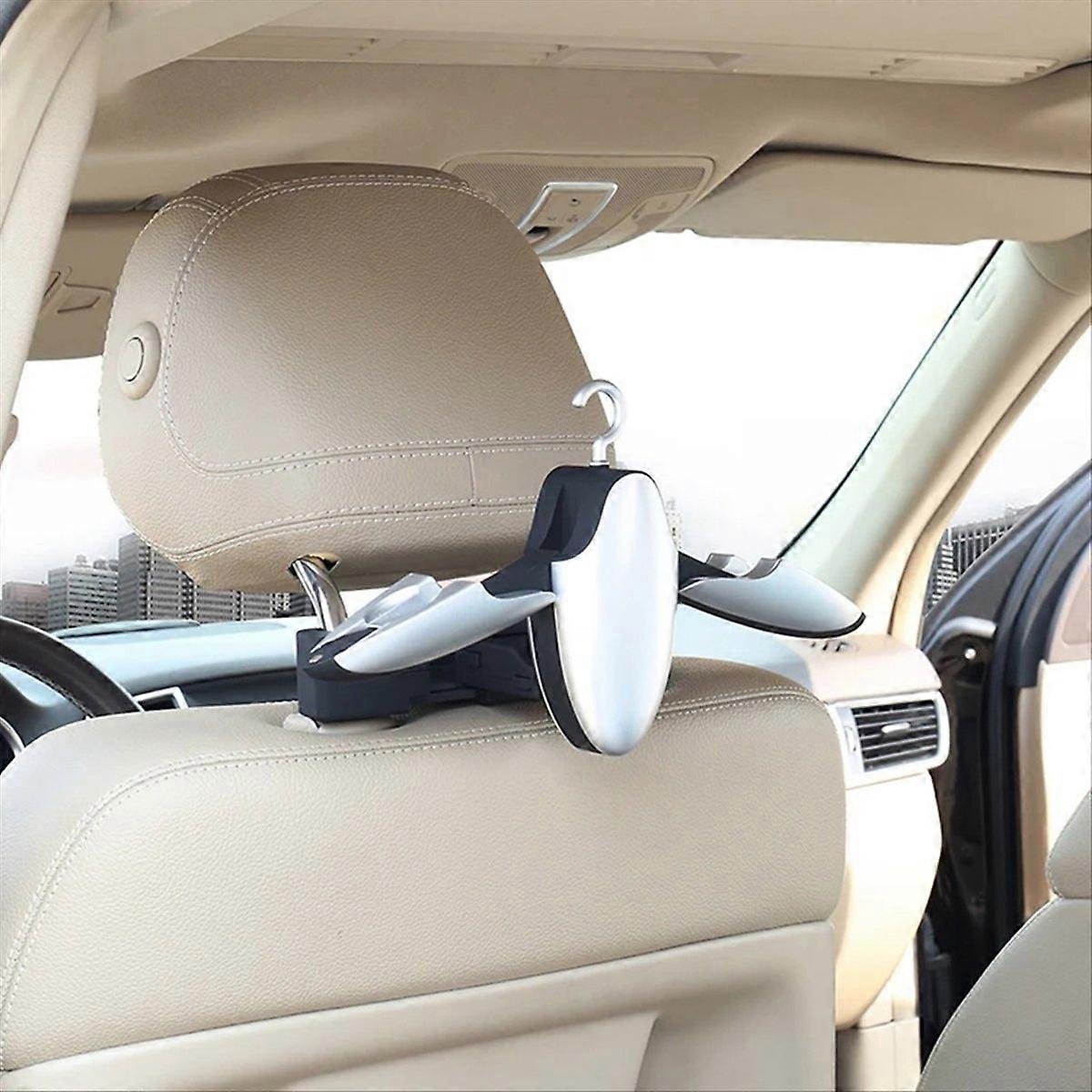 2 Pcs Silver Universal Car Seat Back Folding Hanger Multi-Function