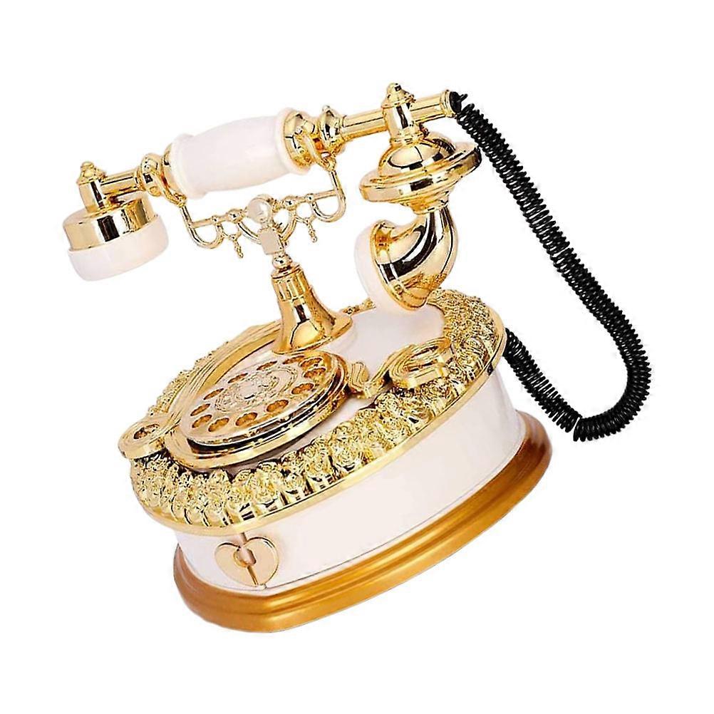 Versatile Musical Box with Desktop Telephone Model and Storage Case 1Pcs