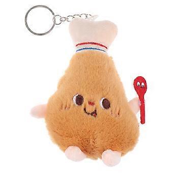 Food Plush Keychain Hamburger Hot Dog French Fries Soft Stuffed Backpack Charm for Kids