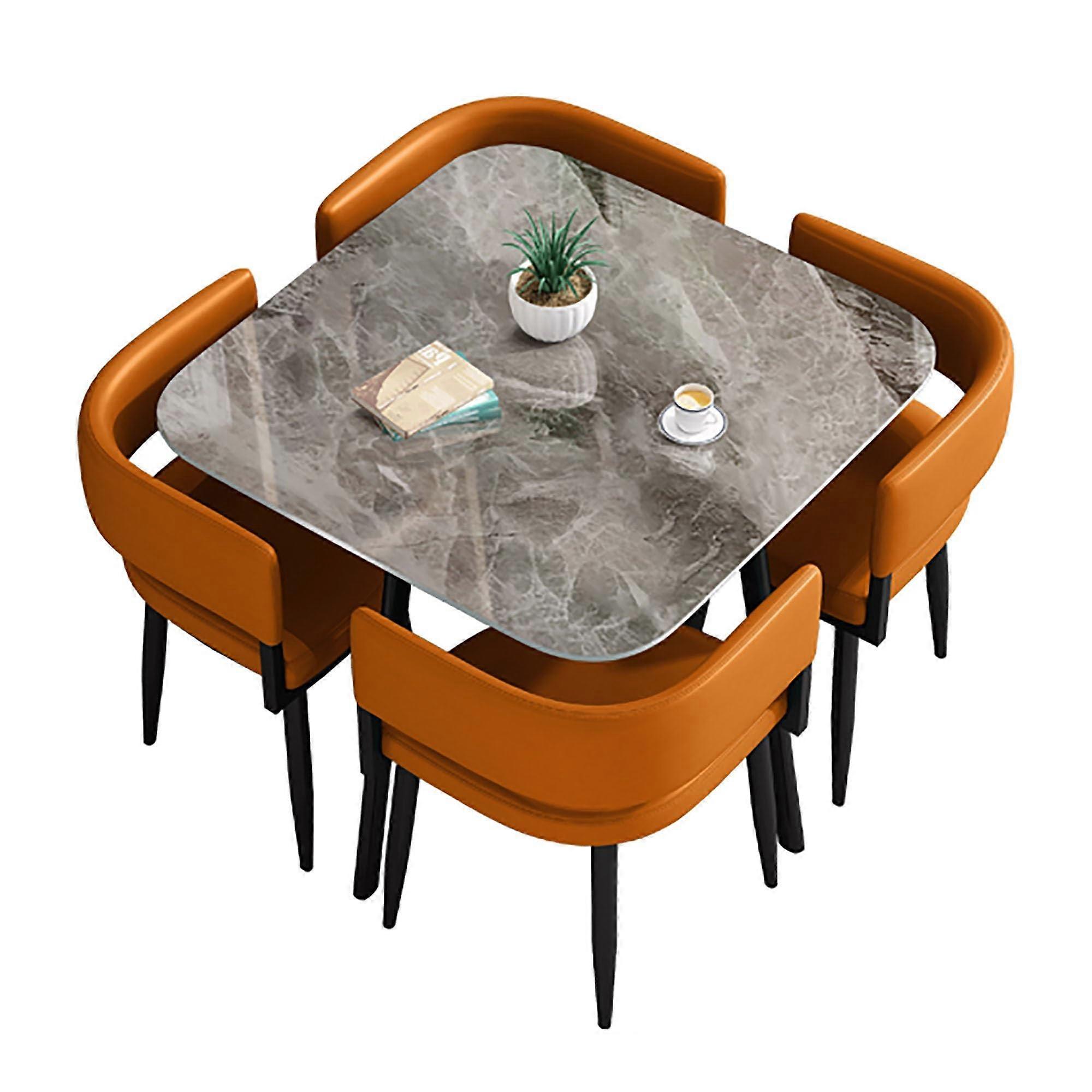 80cm Square Dining Table Set for 4 with Chairs, Modern Compact Design for Small Dining Spaces
