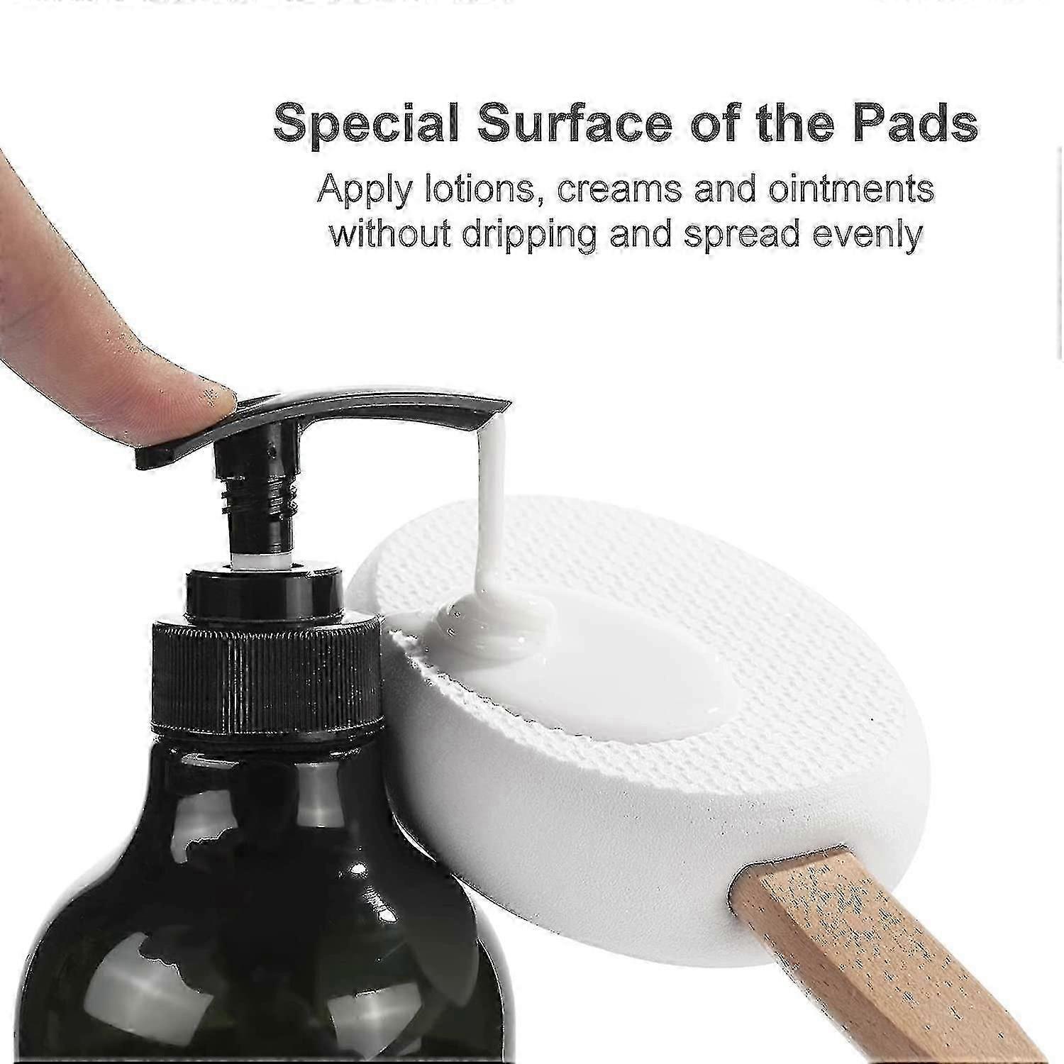 Back Lotion Applicator, Device For Applying Lotion To The Back With 4 Replaceable W Pads ging