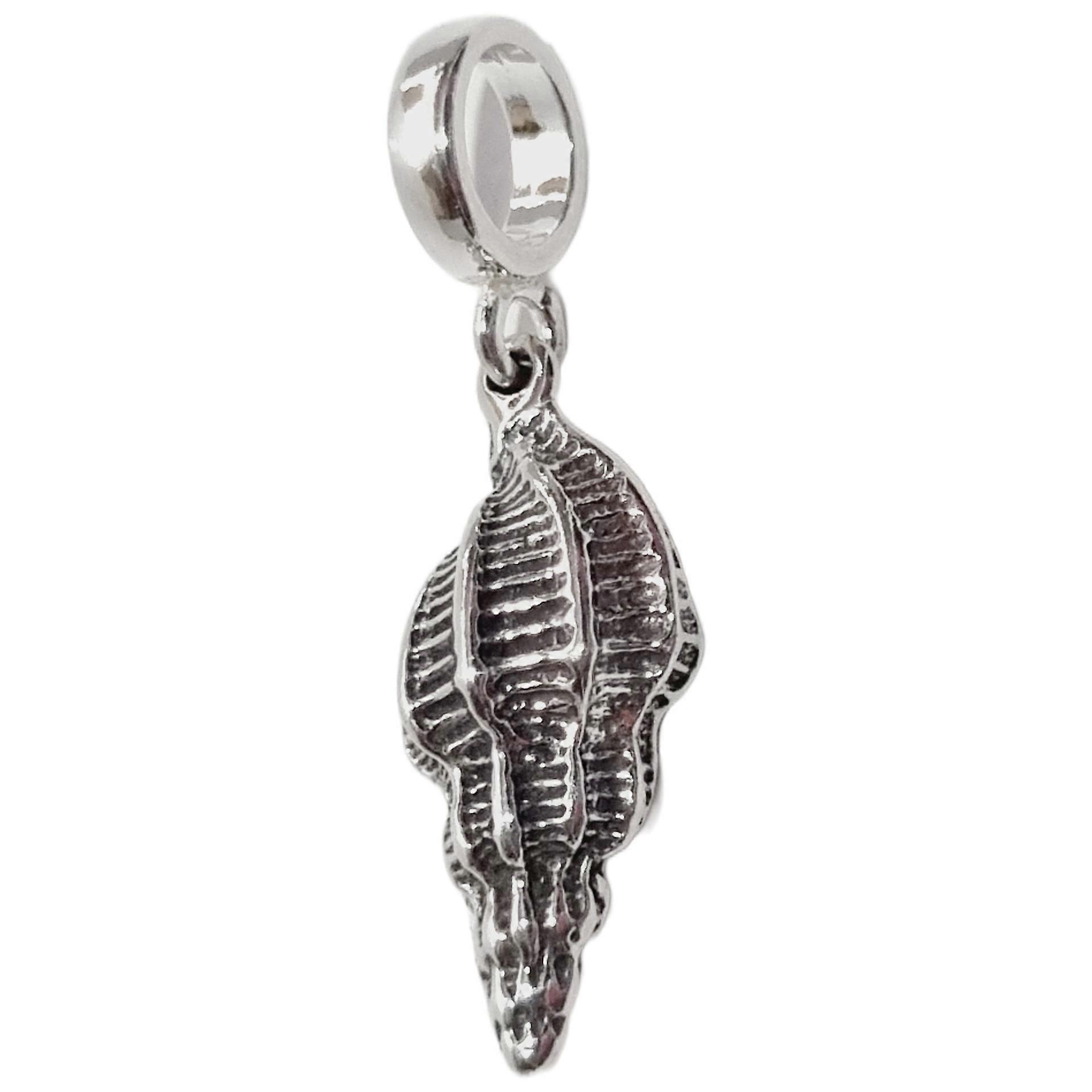 Sea shell sterling silver bead charm .925 x1 Seashell Shells charms