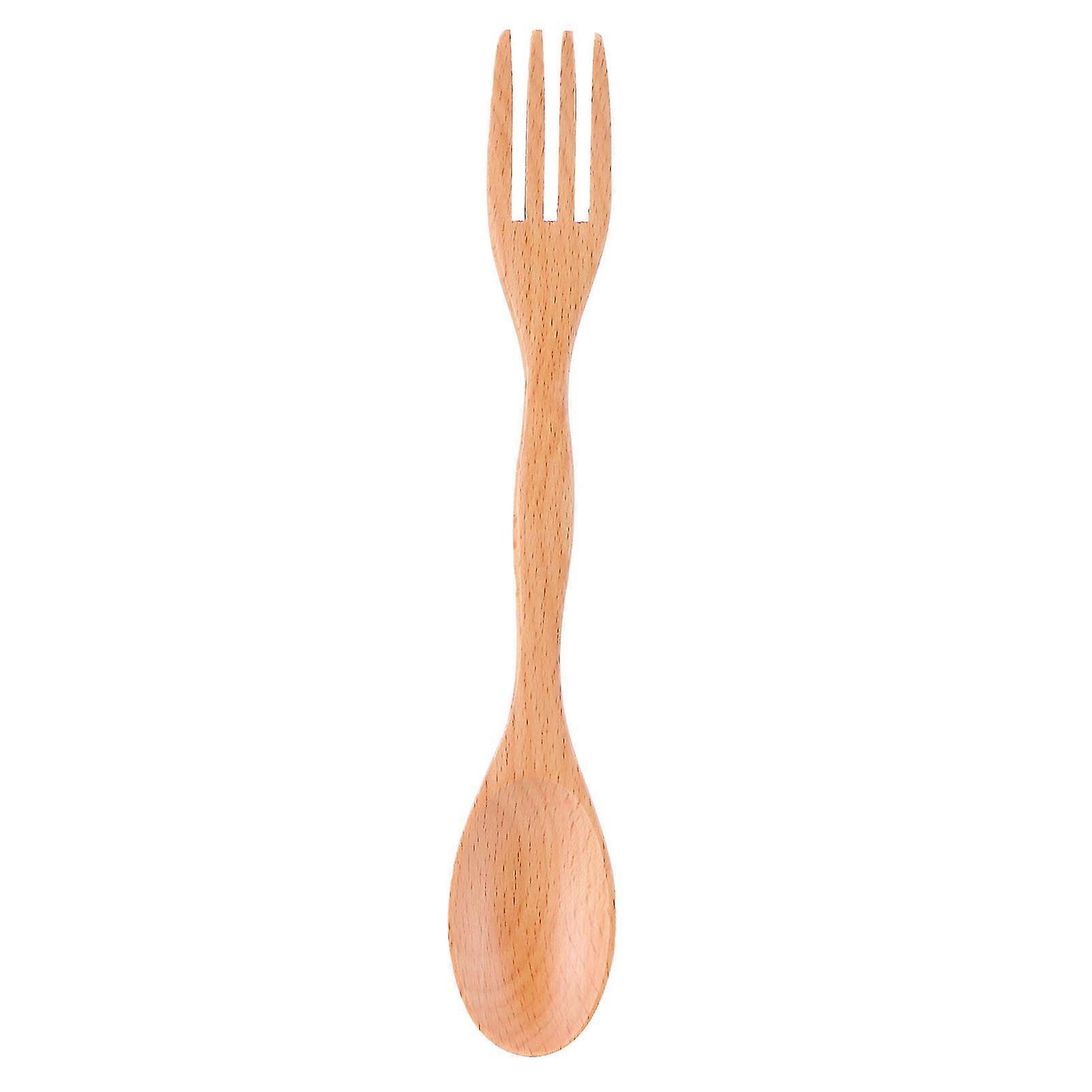 Beech Wood Integrated Spoon compatible withk Kitchen Tableware compatible with Home Restaurant School Kitchen