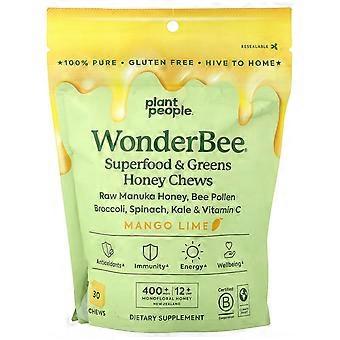 Plant People, WonderBee®, Superfood & Greens Honey Chews, Mango Lime, 30 Chews