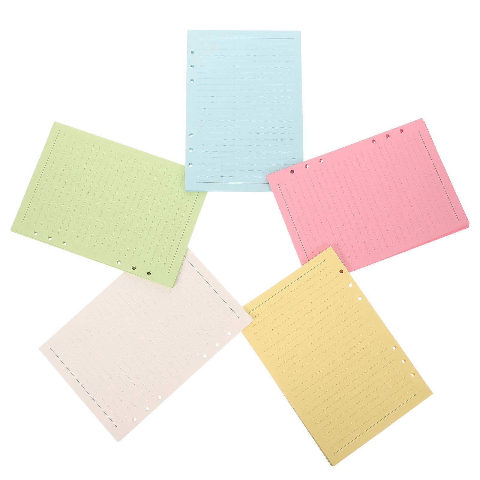 Loose Leaf A5 Lined Paper Refill for Notebook with 100 Sheets Assorted Color