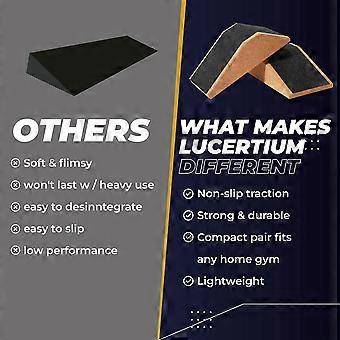 2 Pack Squat Wedge Block Cork Non Slip Wedge and Calf Raise Block Slant Board Gym Accessories