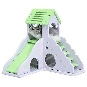 Kreatives kleines Haus buntes Schlafen Spielen Cottage lustiges Nest Spielzeug langlebiges Hausspielzeug für Eichhörnchen Haustier Hamster (hellgrün)