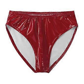 Mens Wet Look Patent Leather Briefs Underwear Elastic Waistband Underpants For Club Pole Dancing