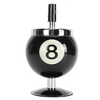 Billiard Ashtray with Lid Windproof Automatic Extinguishing Decorative Ashtray compatible with Home Restaurant KTV Bar Black