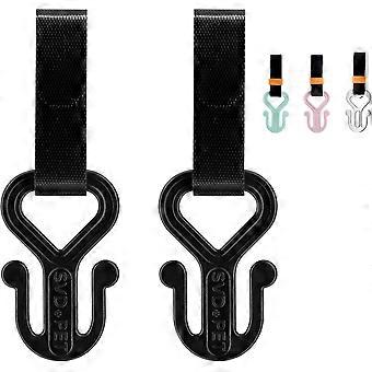 2PC Dog Poop Bag Holder, Waste Bag Holder, Dog Poop Bag Carrier, Hand Free Holder (Black)