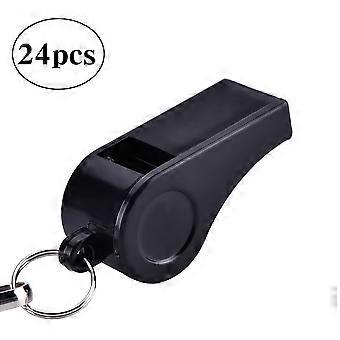 Loud Sports Whistle Plastic Whistles for Emergency Training 72Pcs Black