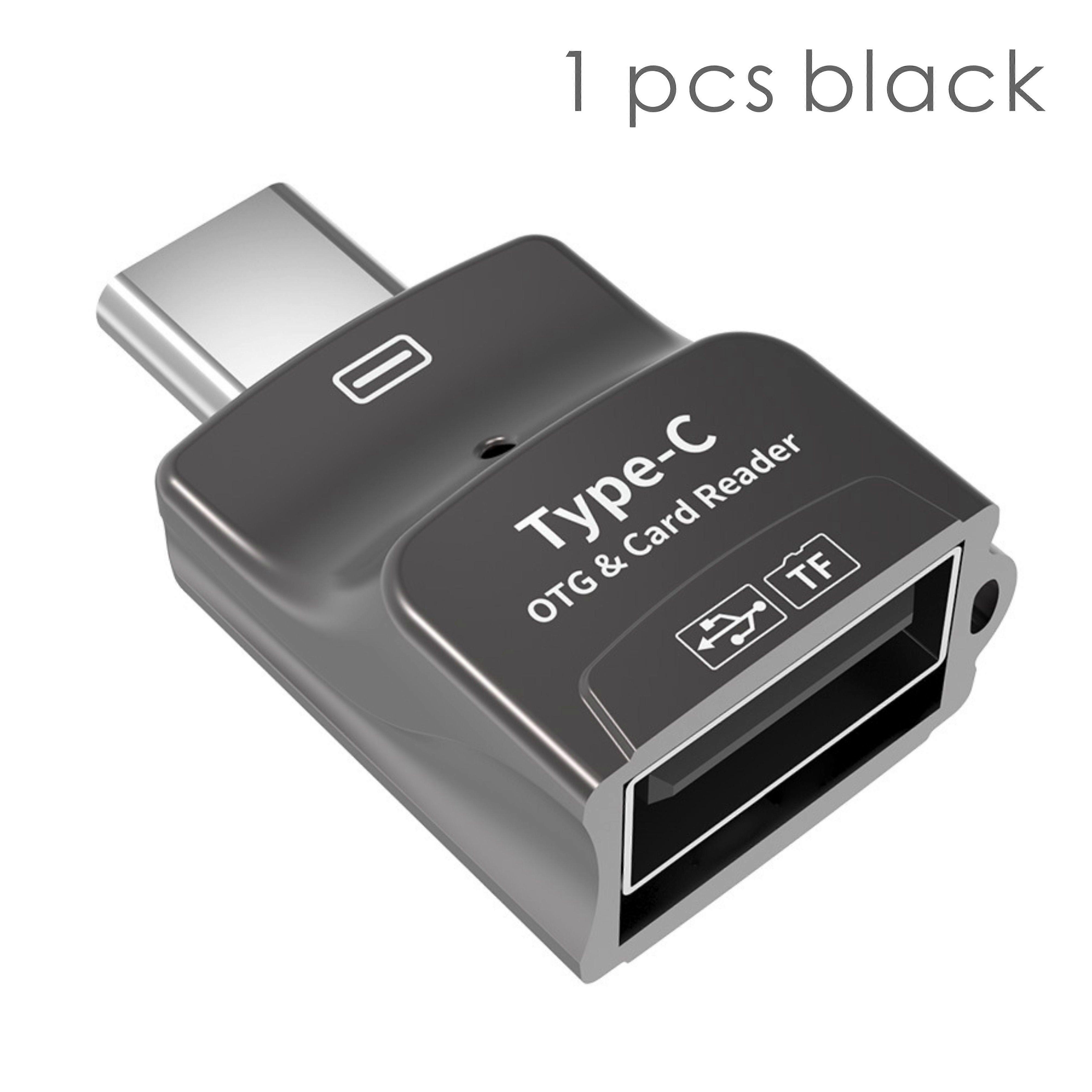 Mini C-type Micro SD TF Card Reader, Can Be Connected To USB Flash Drive For Reading, USB C-to SD Memory Card Reader, C-type TF Memory Card Reader Wit