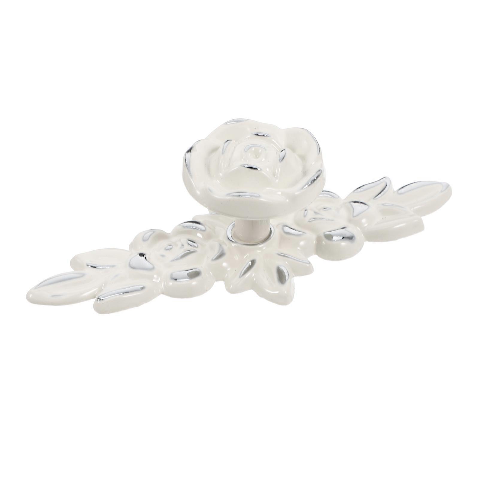Decorative Rose Cabinet Knobs with Backplate for Kitchen Cabinets 3Pcs