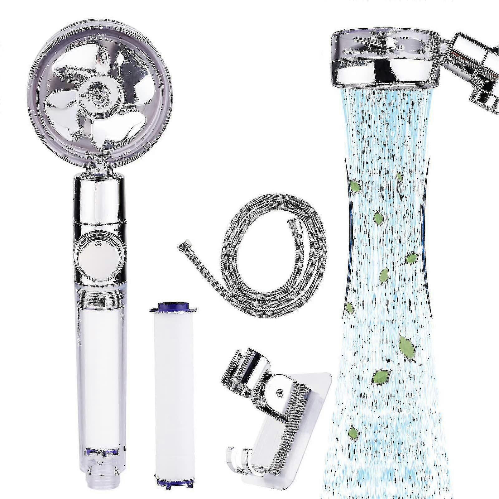 360 Rotating High Pressure Propeller Driven Handheld Shower Head