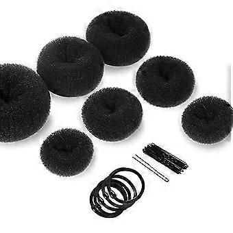 Teenitor Hair Styling Kit: 5 Bands, 20 Bobby Pins, 7 Chignons (2 Small, 2 Medium, 1 Large, 1 Extra-Large), Black