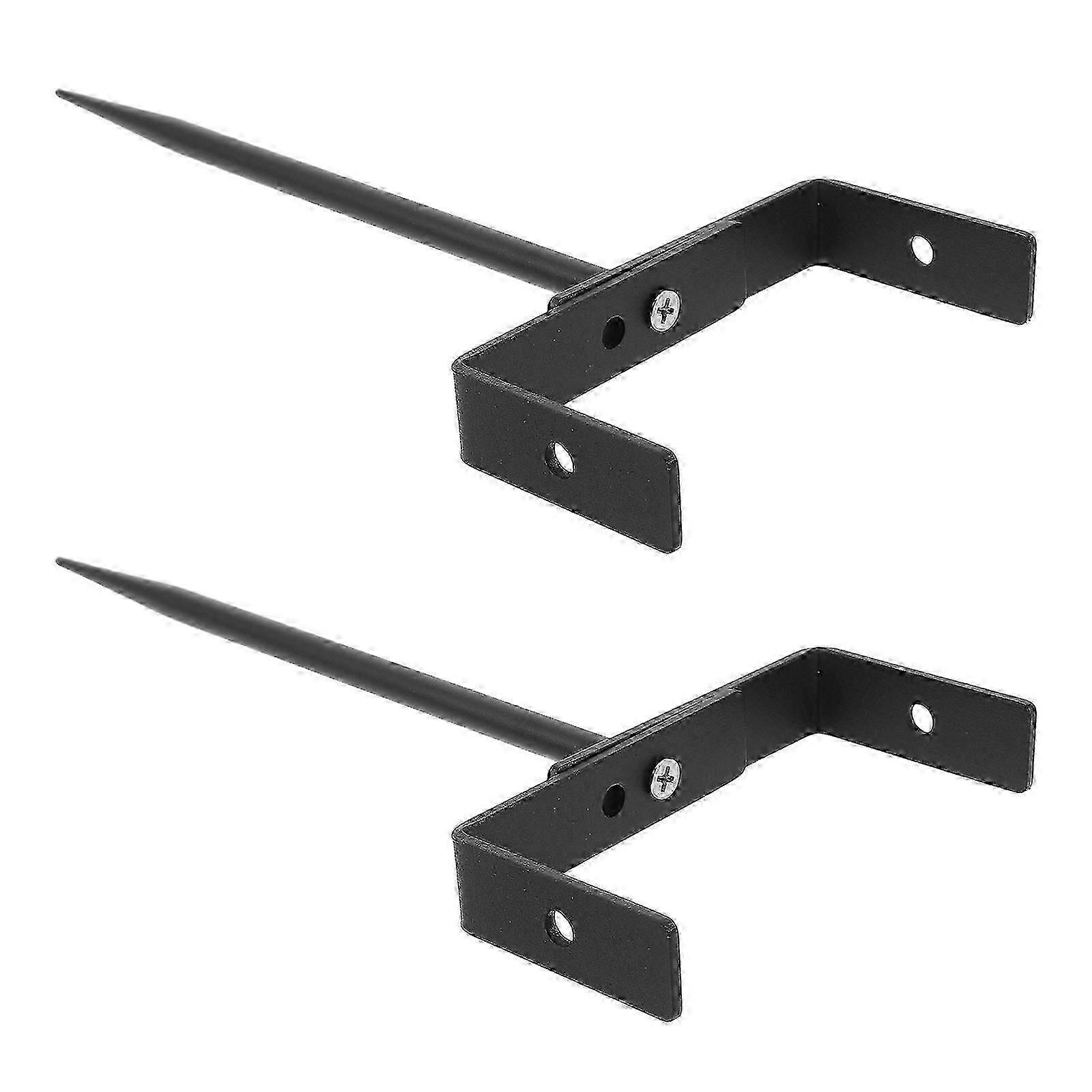 Adjustable Downspout Bracket 2 Pack, Black Metal, Durable Support for Gutter Drainage System