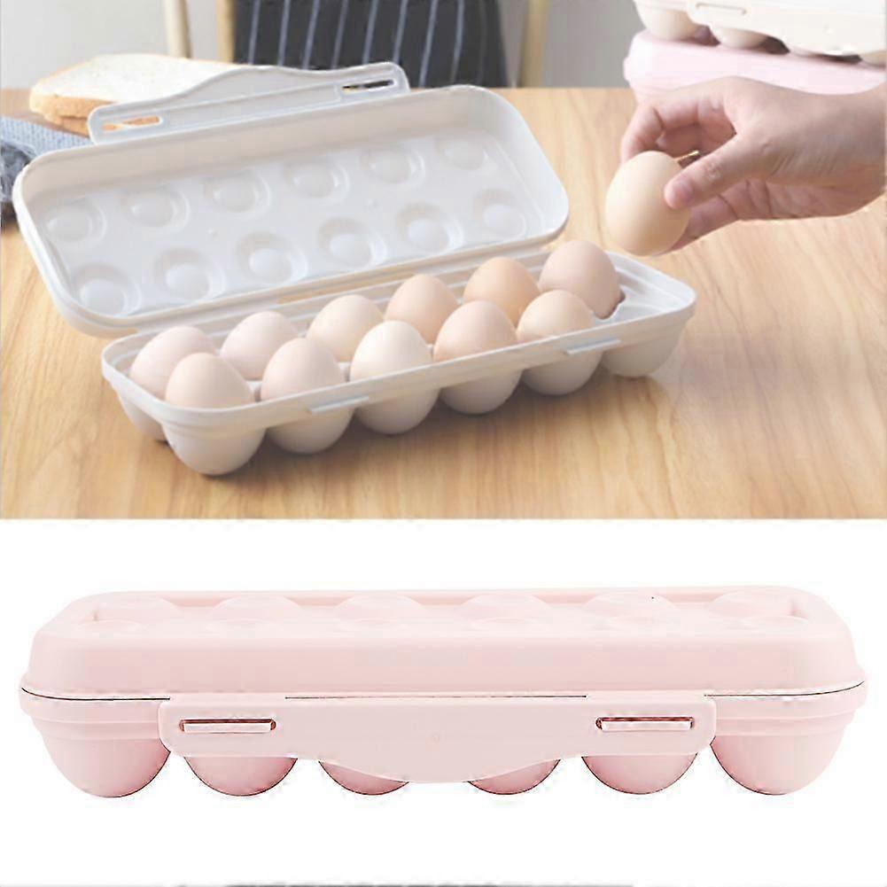 Large Capacity Plastic Eggs Tray Container Stackable Storage Organizer Pink