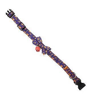 Purple Halloween Cat Collar for Pet Use with Bow Tie