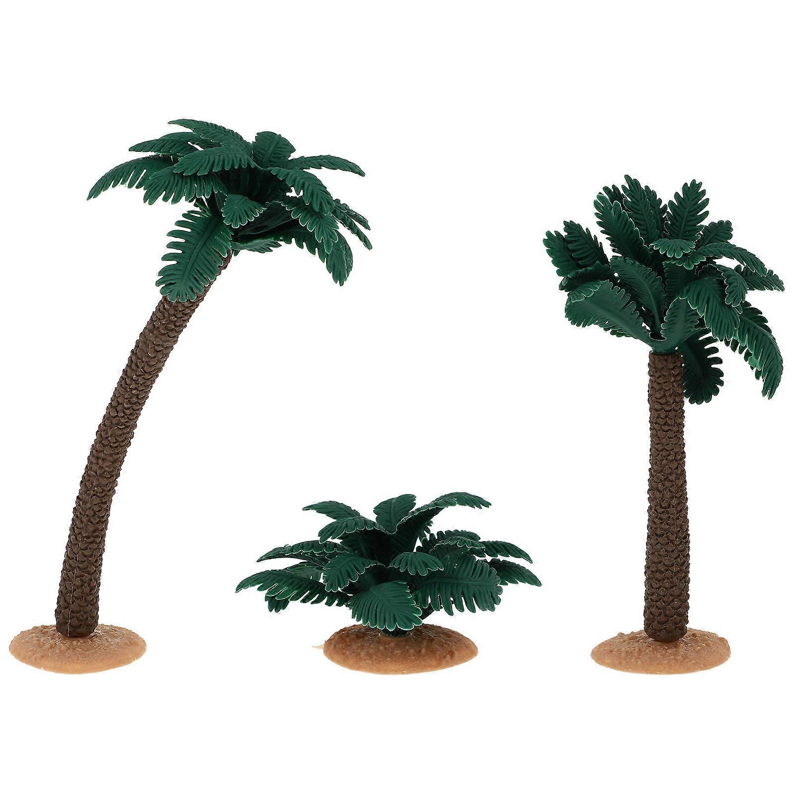 3pcs Tree Model Playthings Palm Tree Shape Decors Creative Tree Model Ornaments