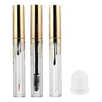 Golden Plastic Mascara Tube for DIY Cosmetics with 3Pcs Storage Bottles