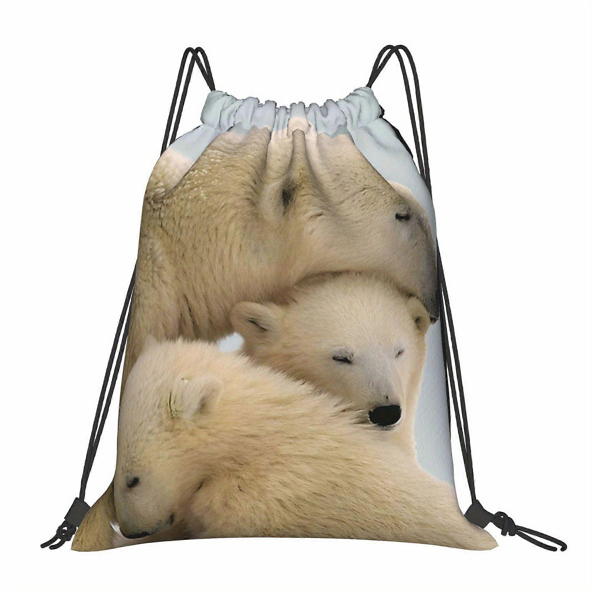 Polar Bear Drawstring Bags-Cqazw