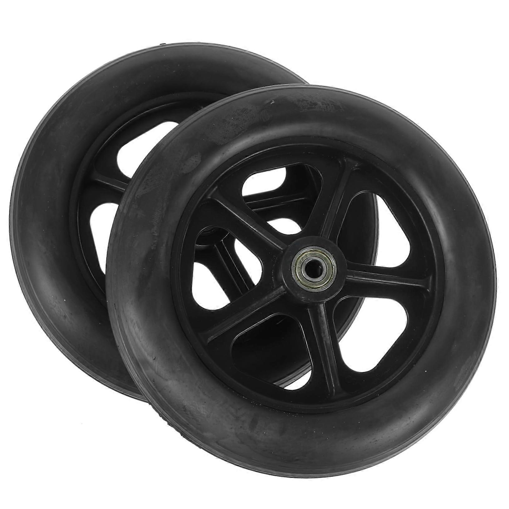 2pcs Solid Wheelchair Front Wheels Durable Lightweight Caster Replacement Set for Smooth Maneuverability and Easy Installation