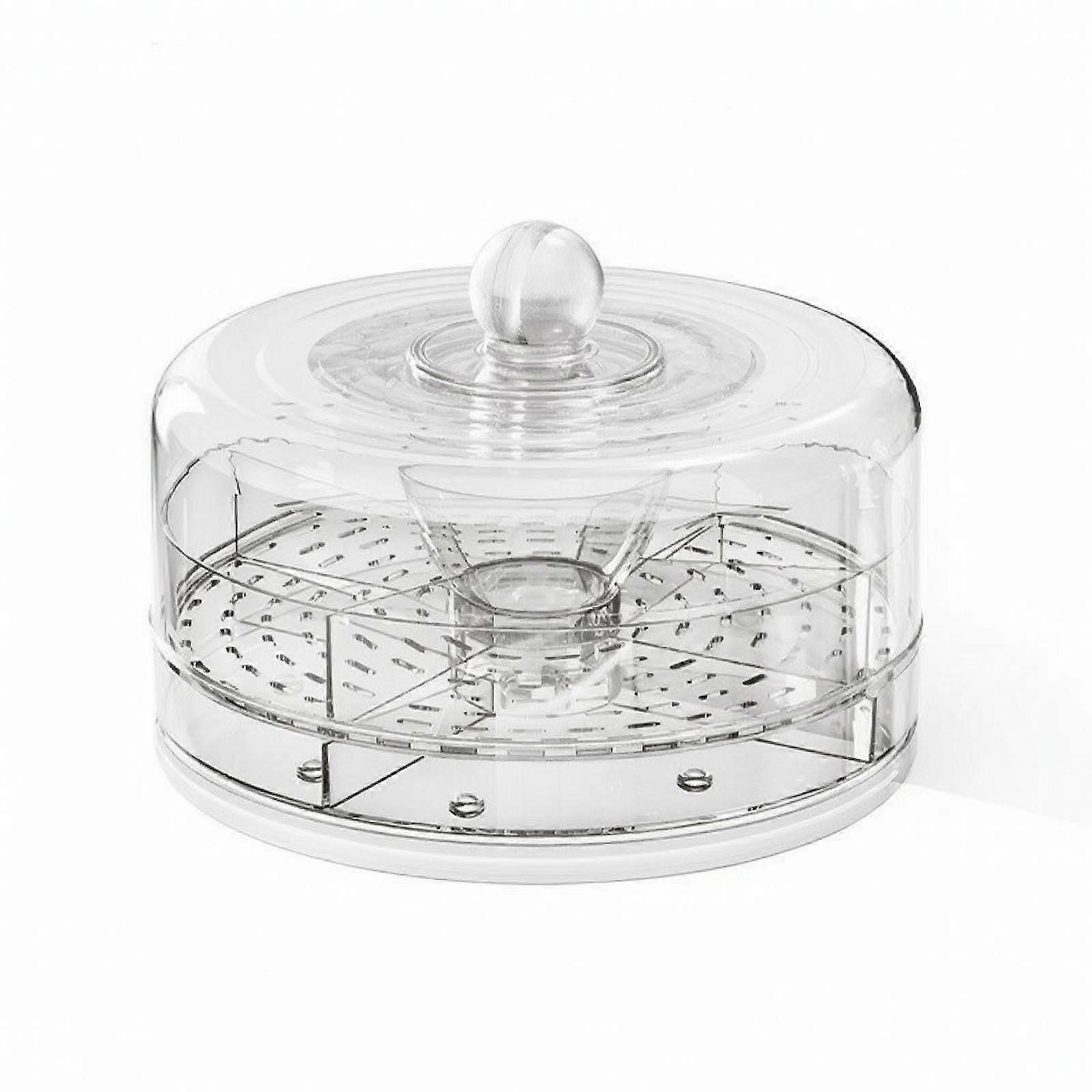 Rotating Serving Tray with Dome Lid Clear Rotating Serving Tray with Lid